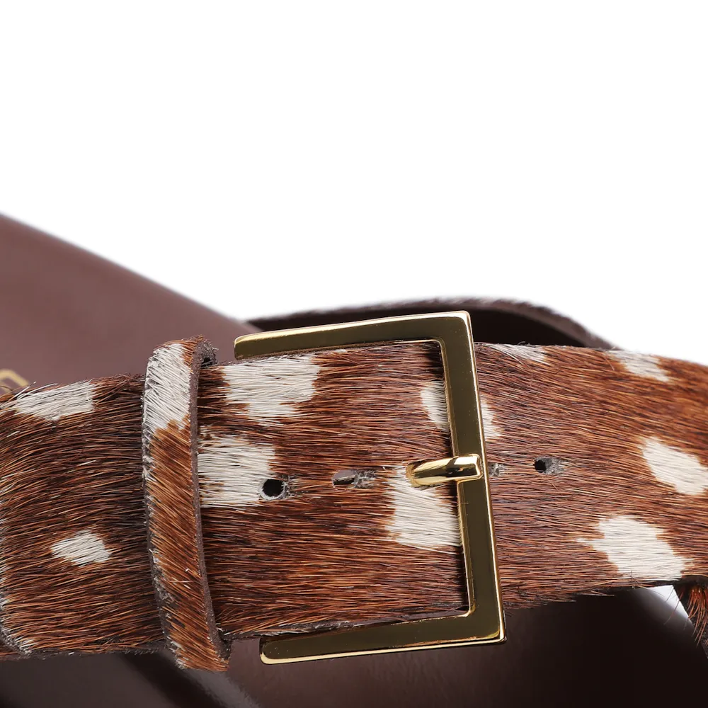 Papete Animal Print Couro Pelo Fivela Dourada - imagem 8