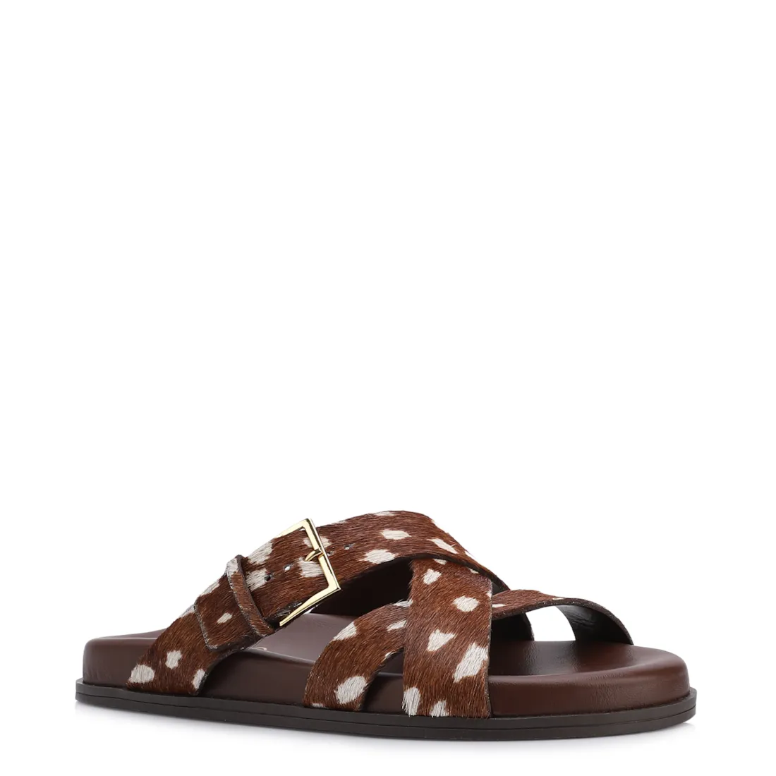 Papete Animal Print Couro Pelo Fivela Dourada