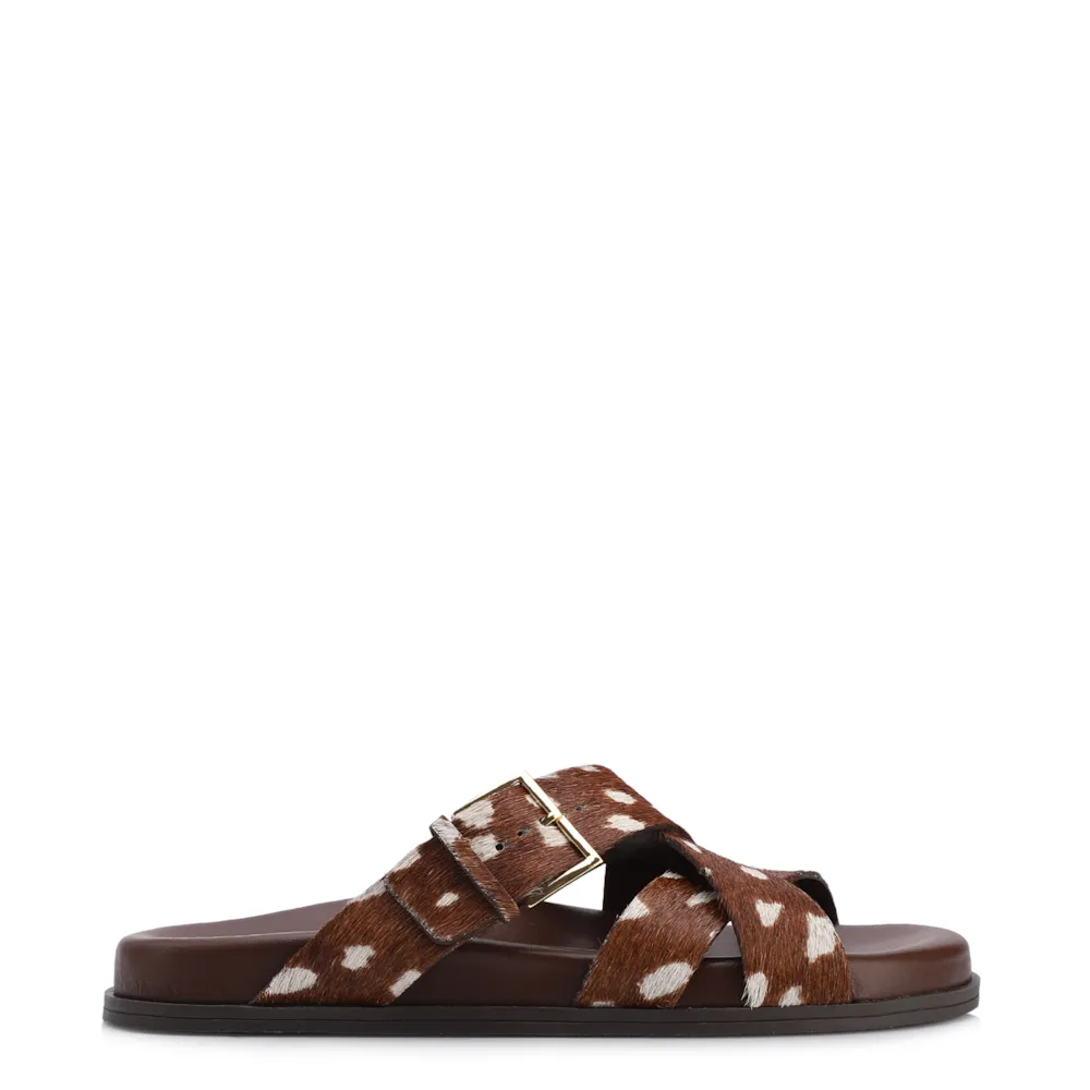 Papete Animal Print Couro Pelo Fivela Dourada - imagem 3