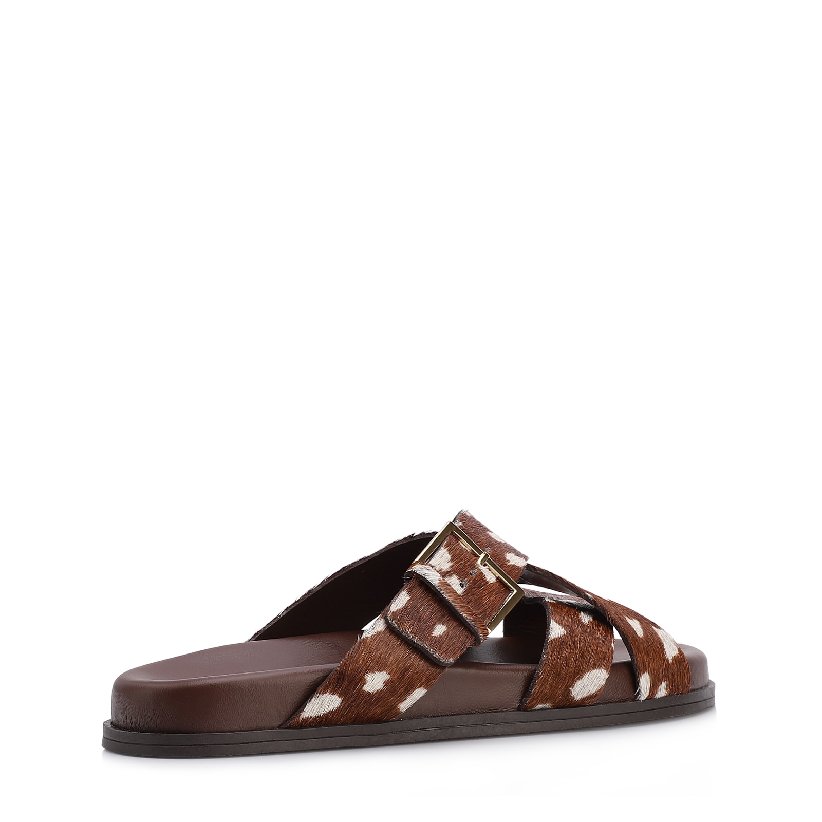 Papete Animal Print Couro Pelo Fivela Dourada