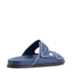 Papete Azul  Couro Antique Tiras Pespontos - imagem 4