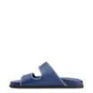 Papete Azul  Couro Antique Tiras Pespontos - imagem 5