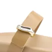 Papete Bege Couro Metal Dourado - imagem 7