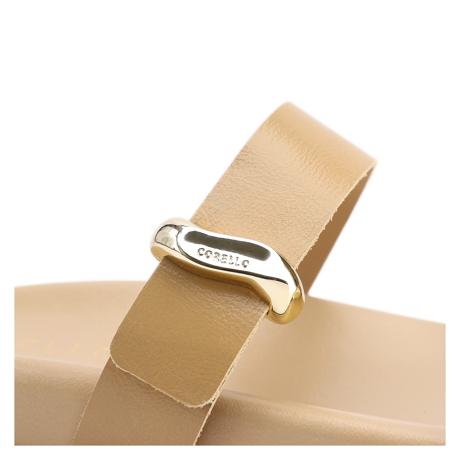 Papete Bege Couro Metal Dourado