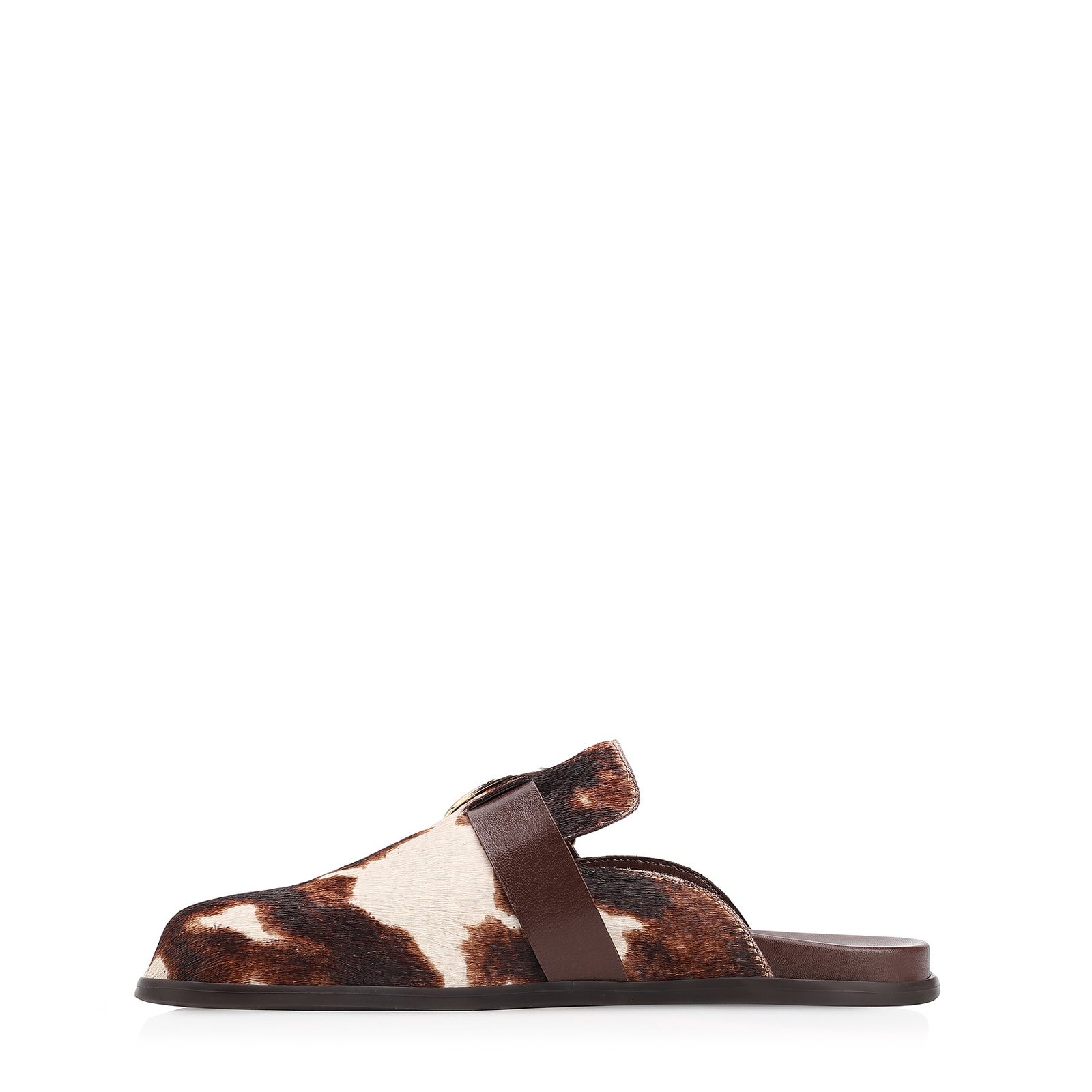 Papete Clog Couro Pelo Vaca