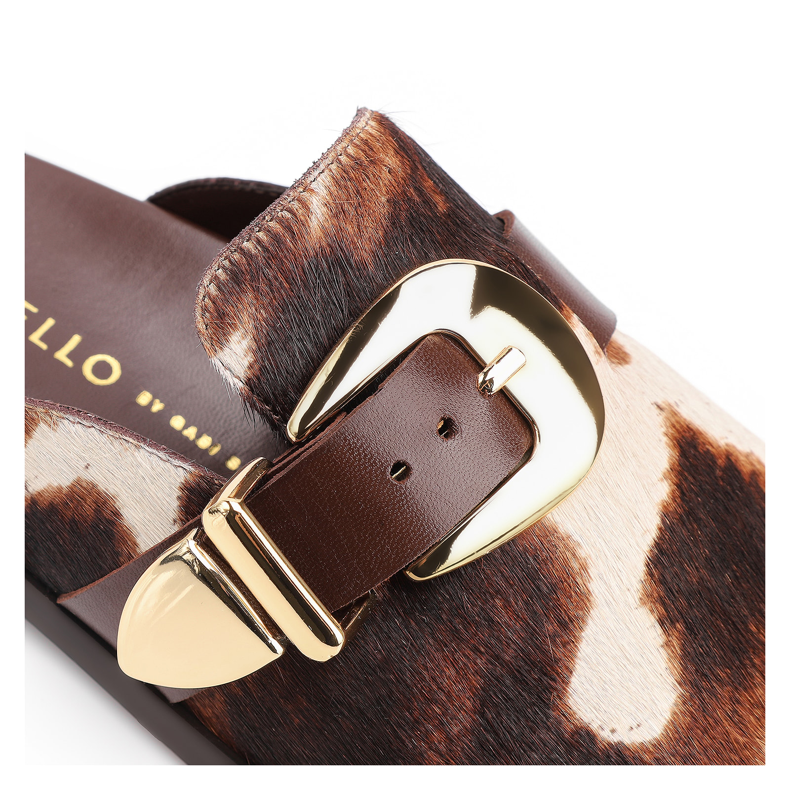 Papete Clog Couro Pelo Vaca