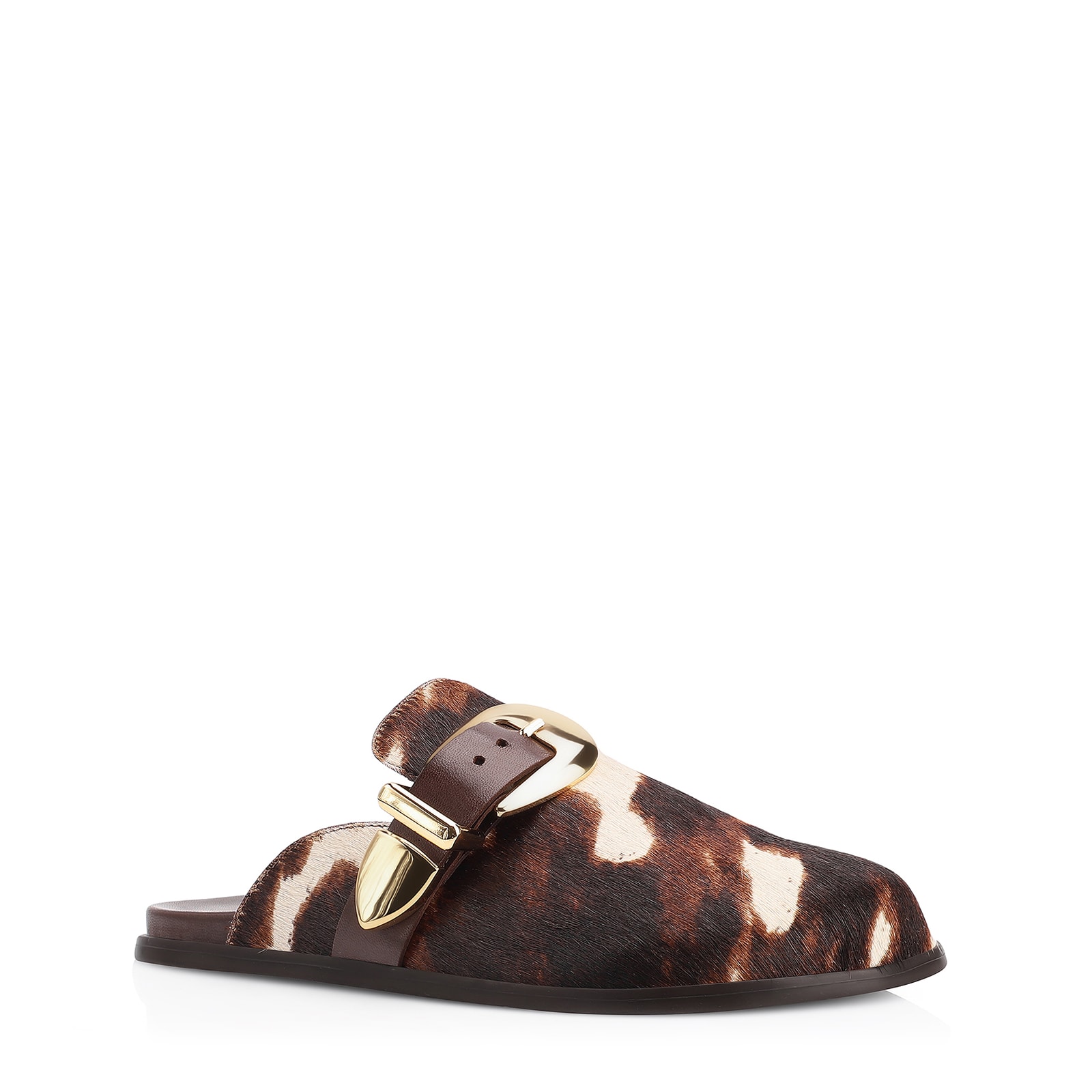 Papete Clog Couro Pelo Vaca