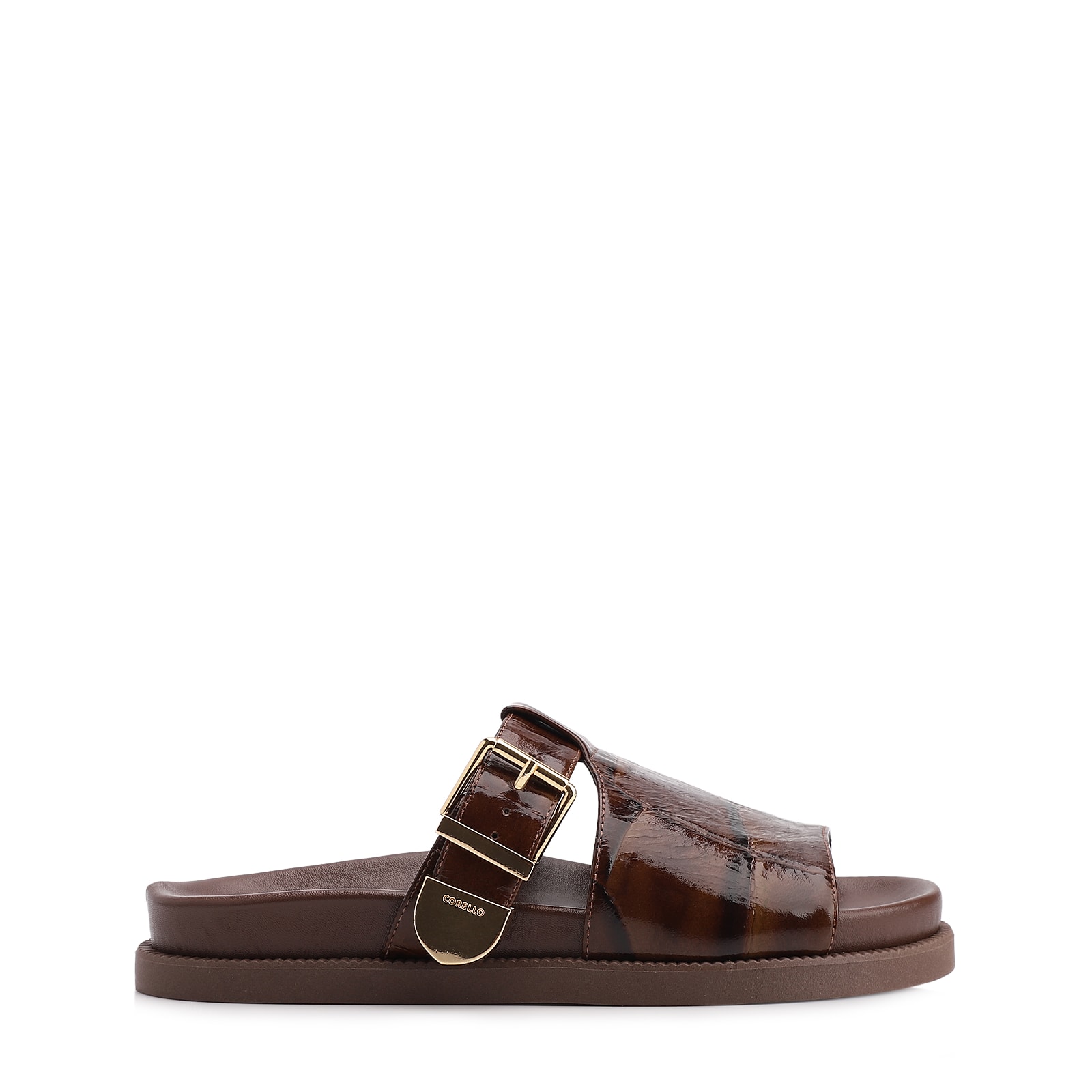 Papete Couro Maxi Croco Marrom
