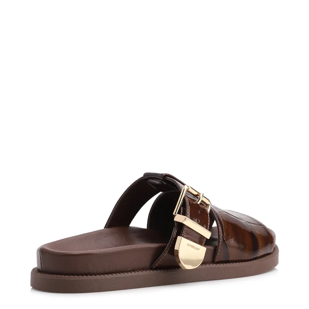 Papete Couro Maxi Croco Marrom - imagem 4