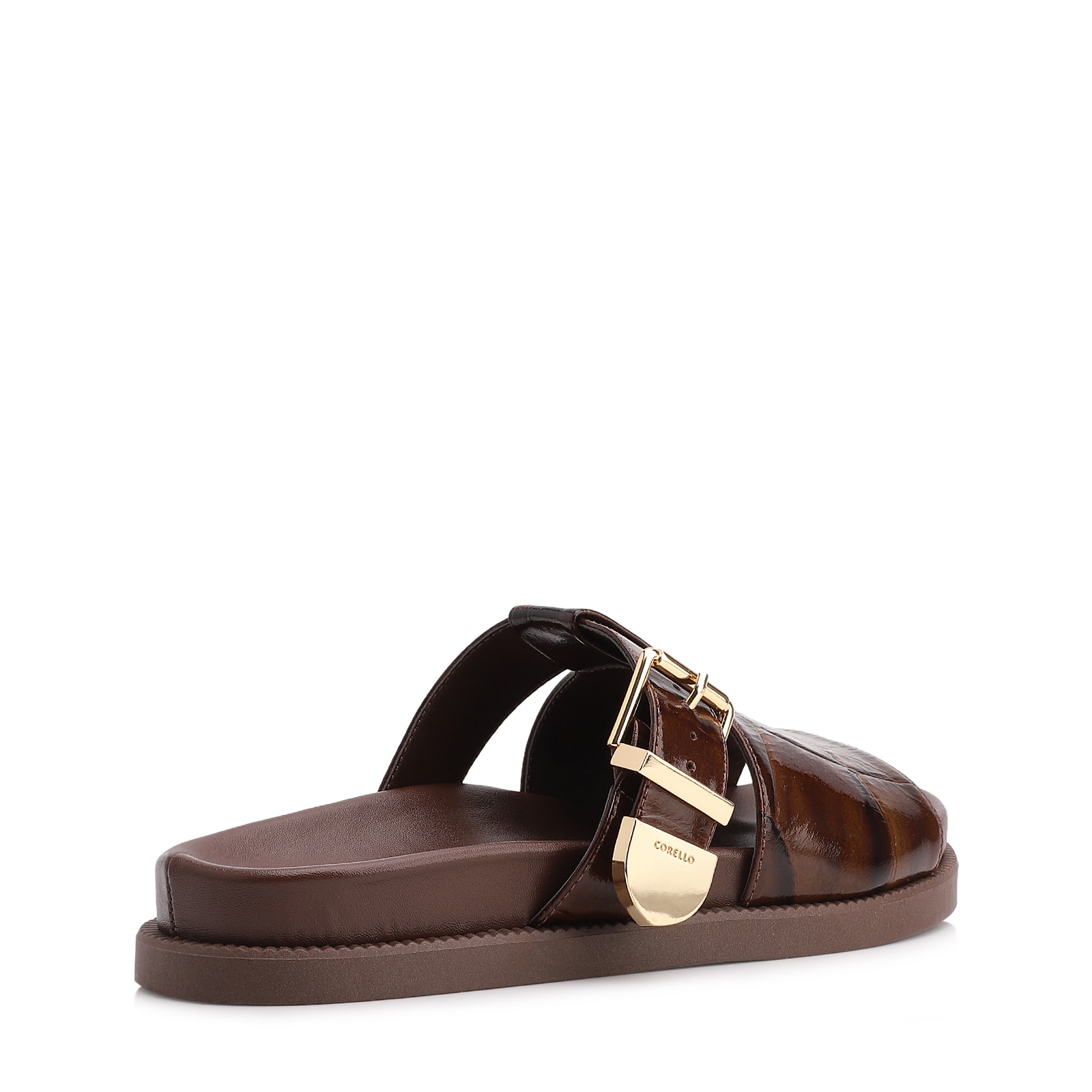 Papete Couro Maxi Croco Marrom