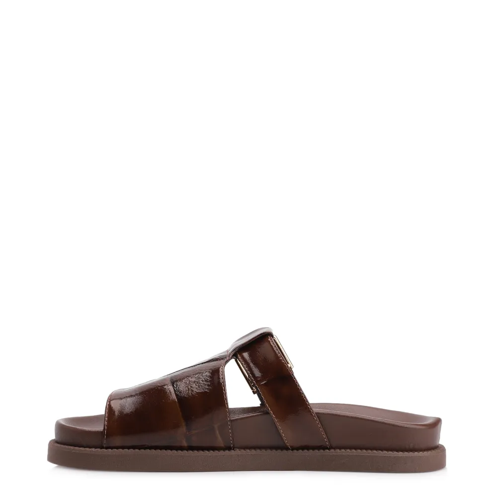 Papete Couro Maxi Croco Marrom - imagem 5