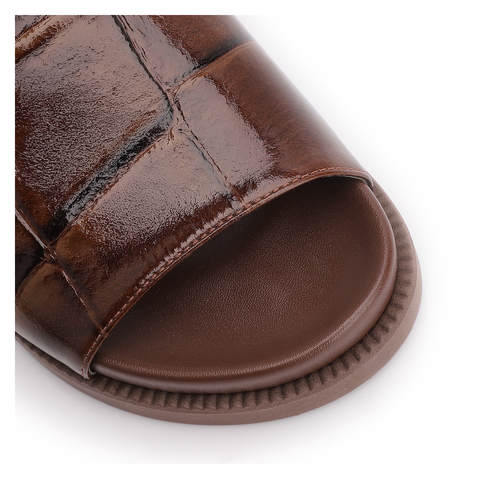 Papete Couro Maxi Croco Marrom