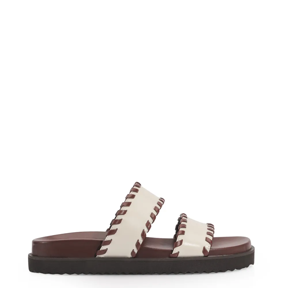 Papete Couro Off White/Marrom - imagem 3