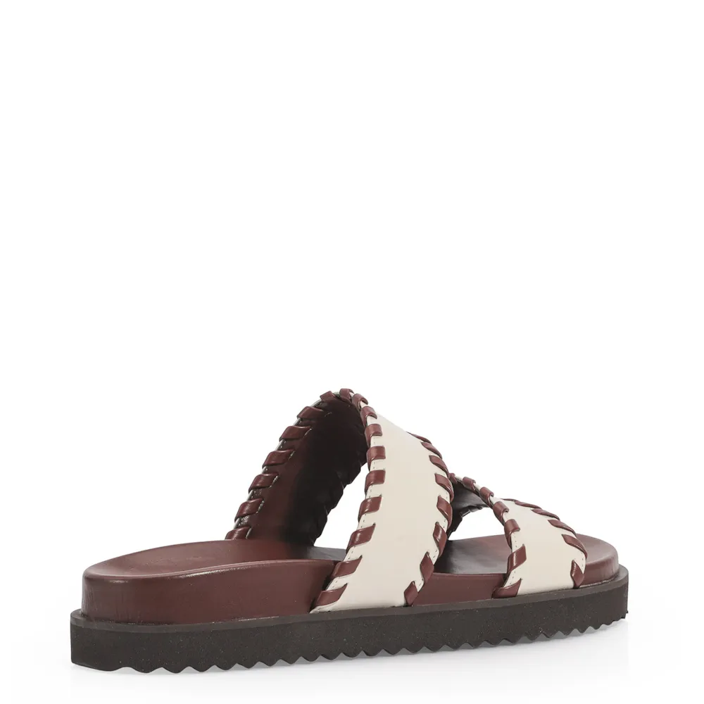 Papete Couro Off White/Marrom - imagem 4