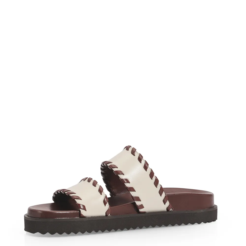 Papete Couro Off White/Marrom - imagem 5