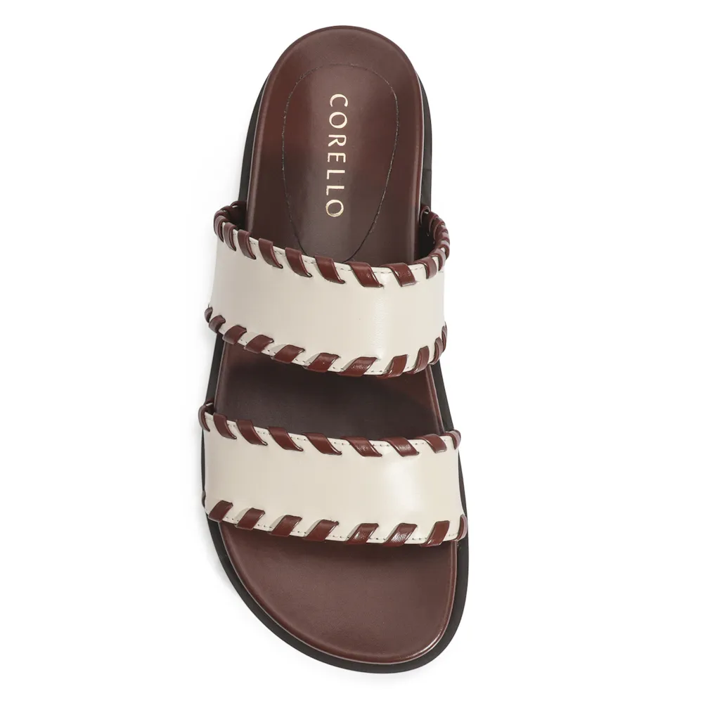 Papete Couro Off White/Marrom - imagem 6