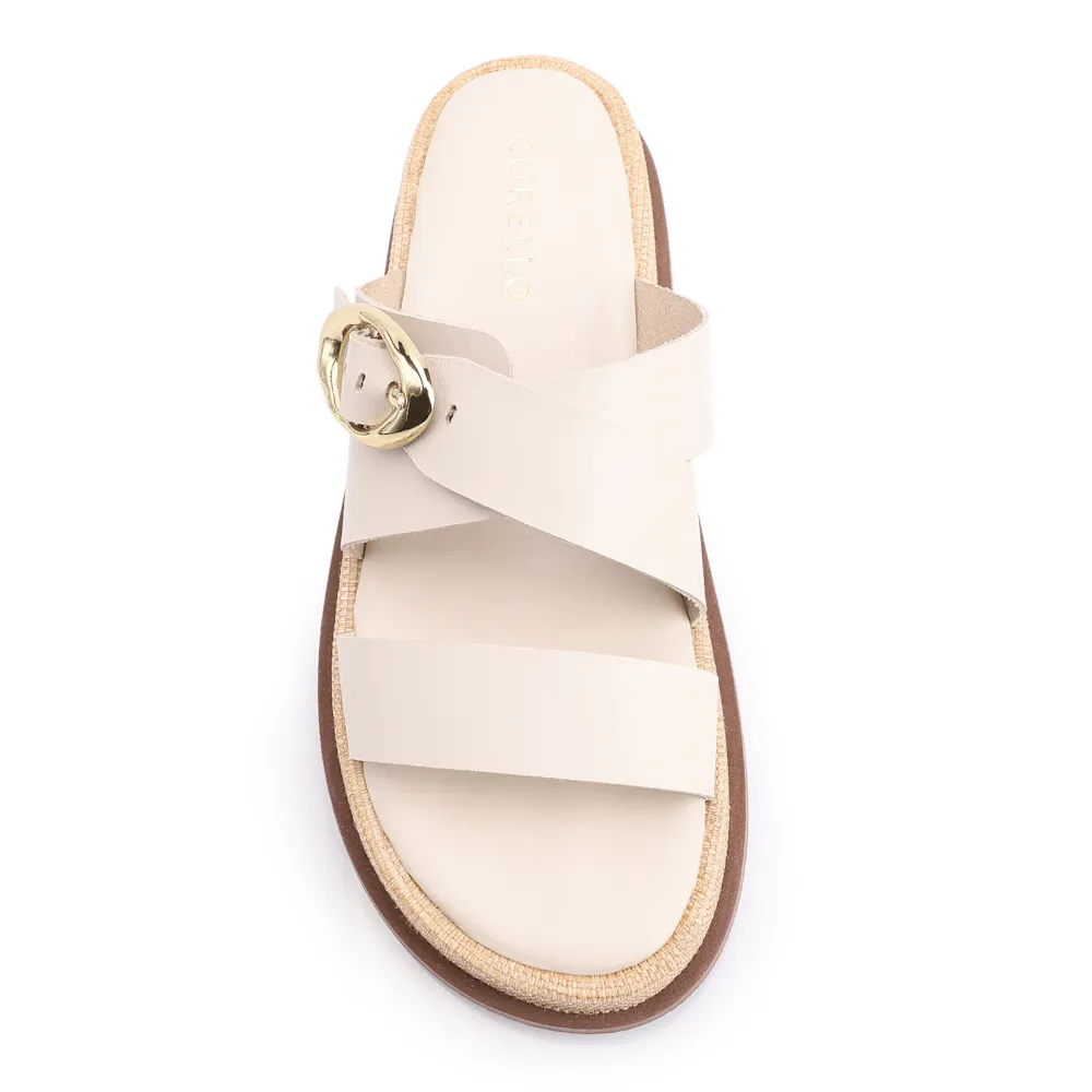 Papete Couro Off White/Ráfia Natural - imagem 4