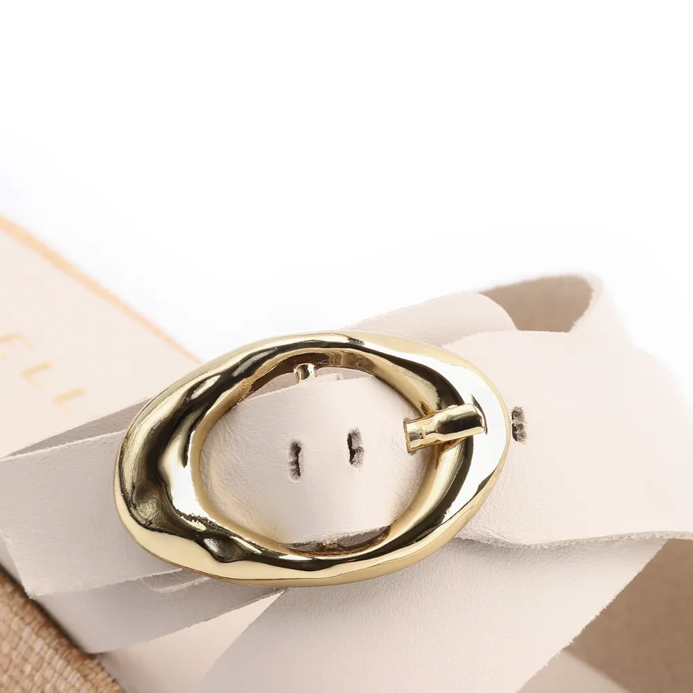 Papete Couro Off White/Ráfia Natural - imagem 6