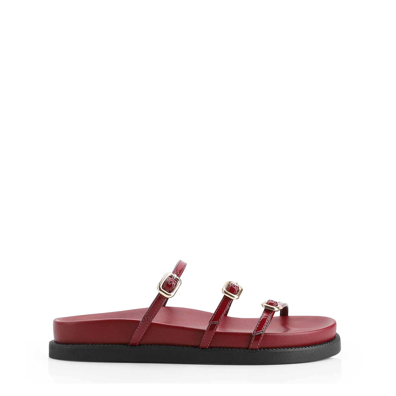 Papete Fivelas Alt/Verniz Vermelho Cereja