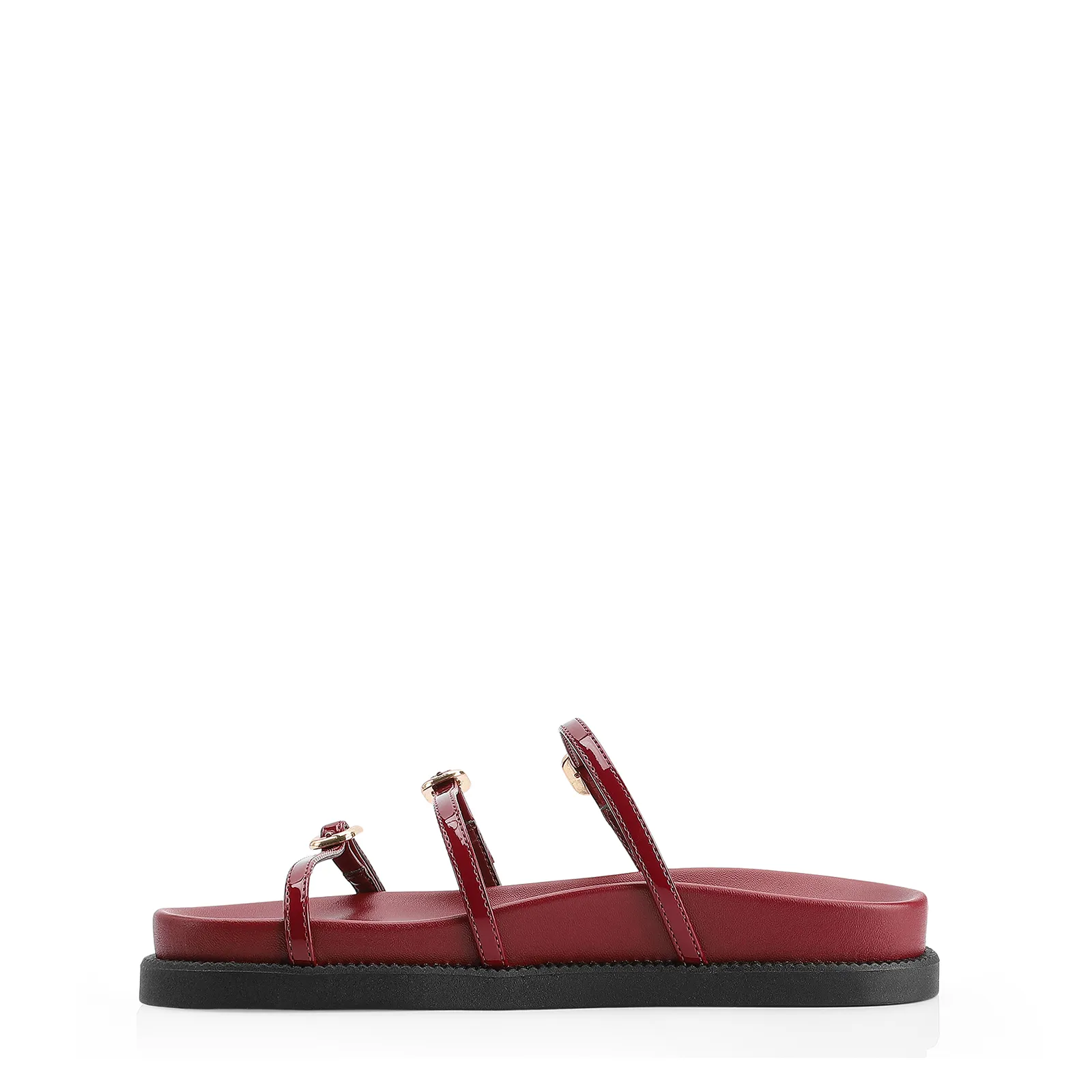 Papete Fivelas Alt/Verniz Vermelho Cereja