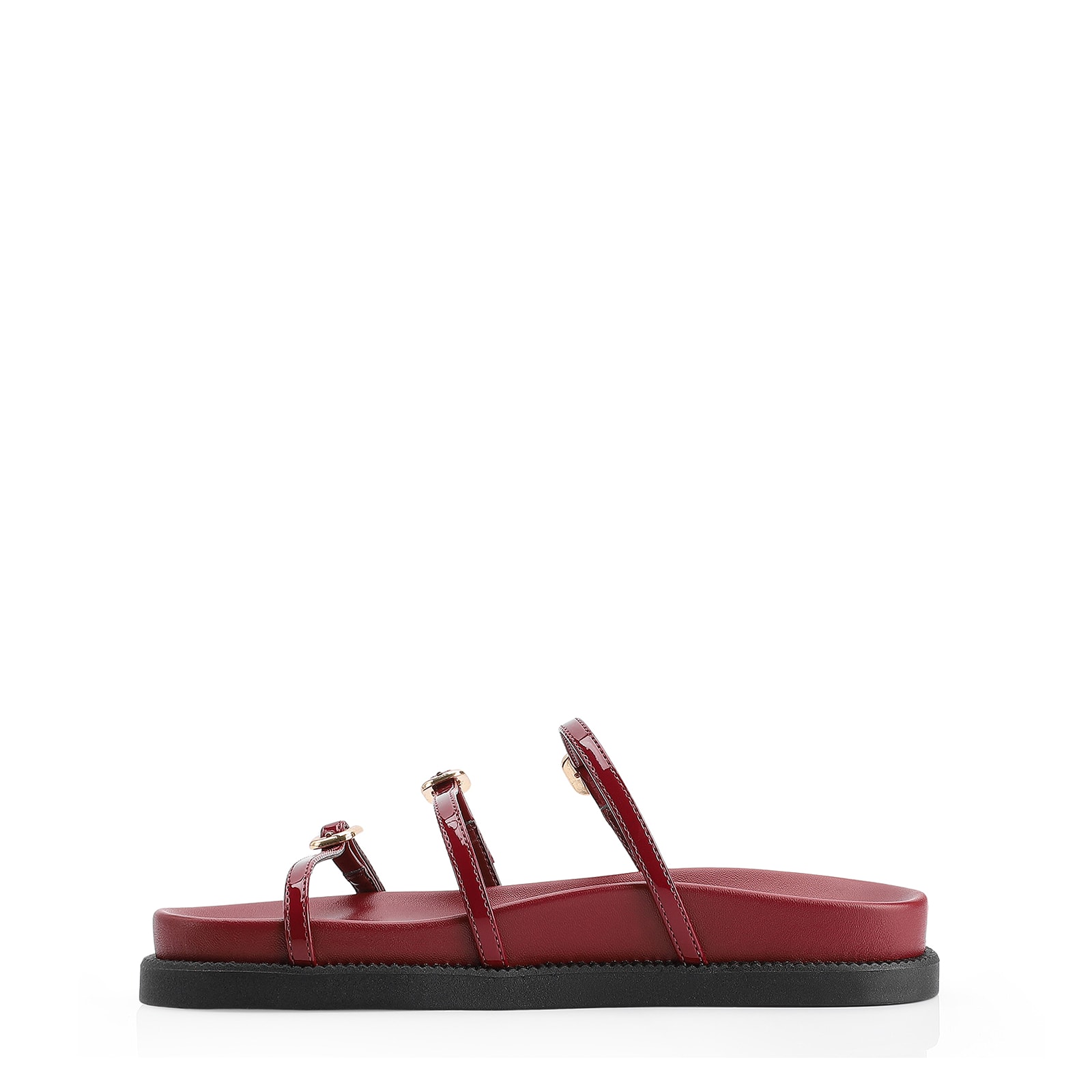 Papete Fivelas Alt/Verniz Vermelho Cereja