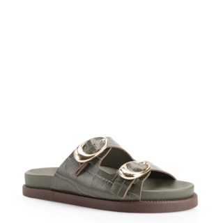 Couro Croco Verde