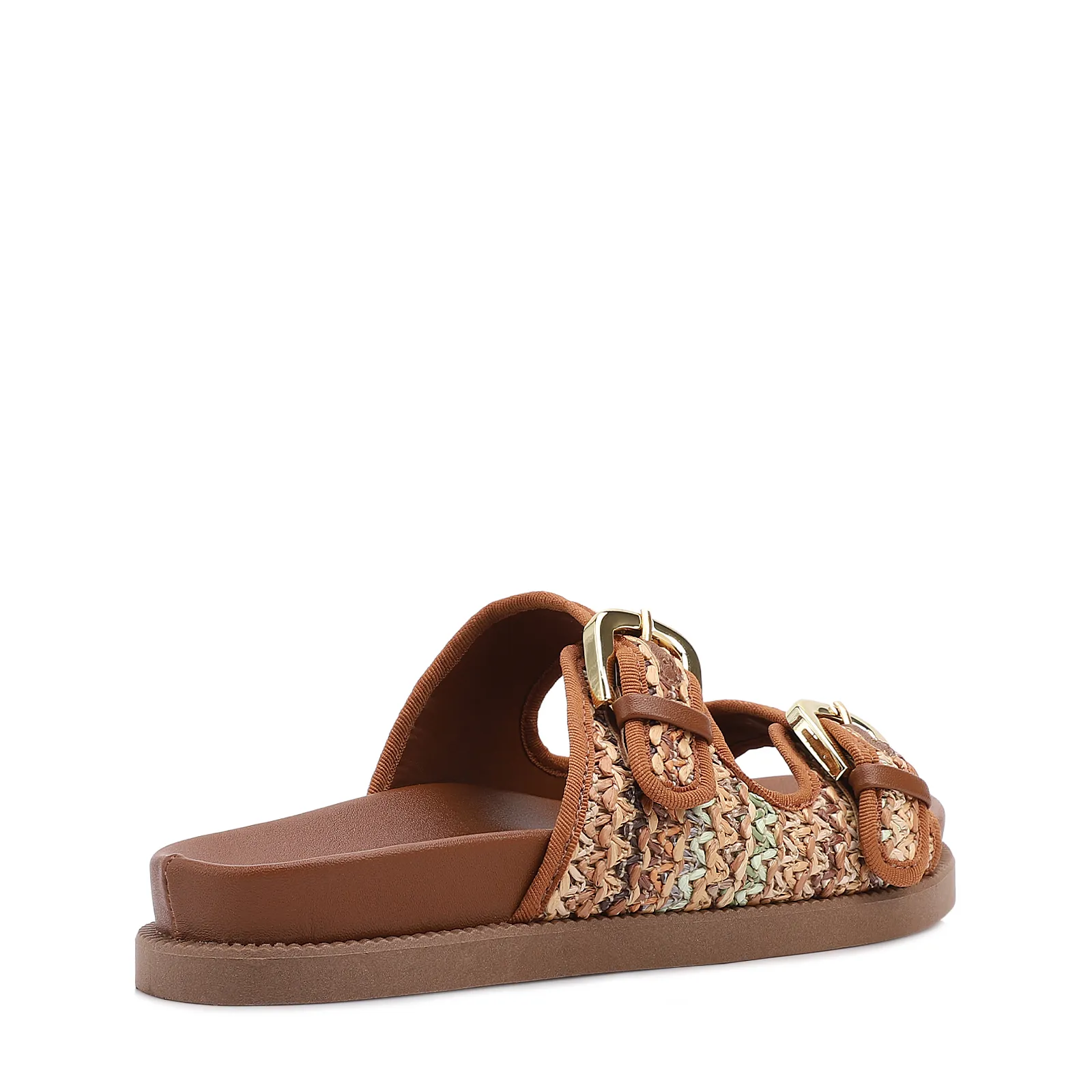 Papete Marrom Claro Alt Acabamento Ráfia Multicolor Fivela