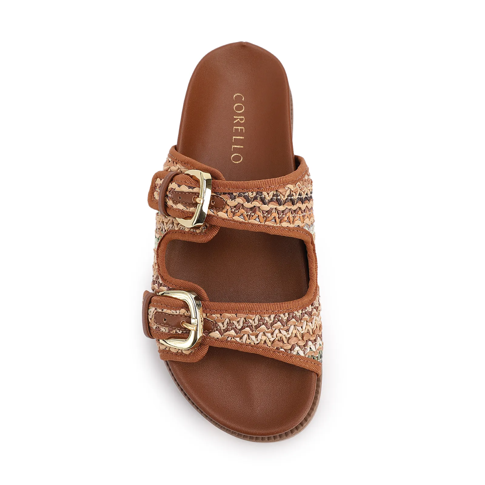 Papete Marrom Claro Alt Acabamento Ráfia Multicolor Fivela