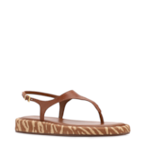 Papete Marrom Claro Couro Animal Print Fivela