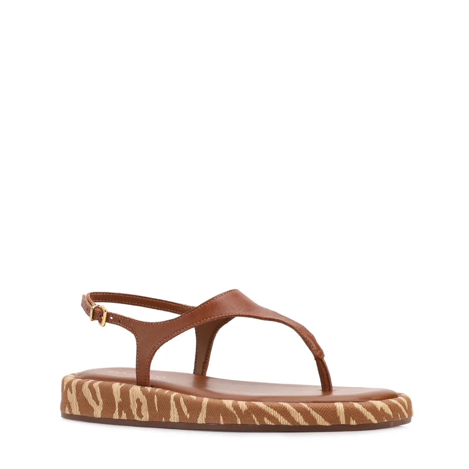 Papete Marrom Claro Couro Animal Print Fivela