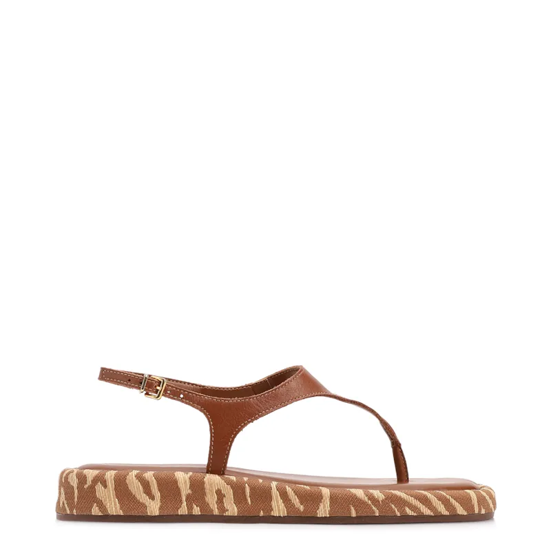 Papete Marrom Claro Couro Animal Print Fivela - foto 3