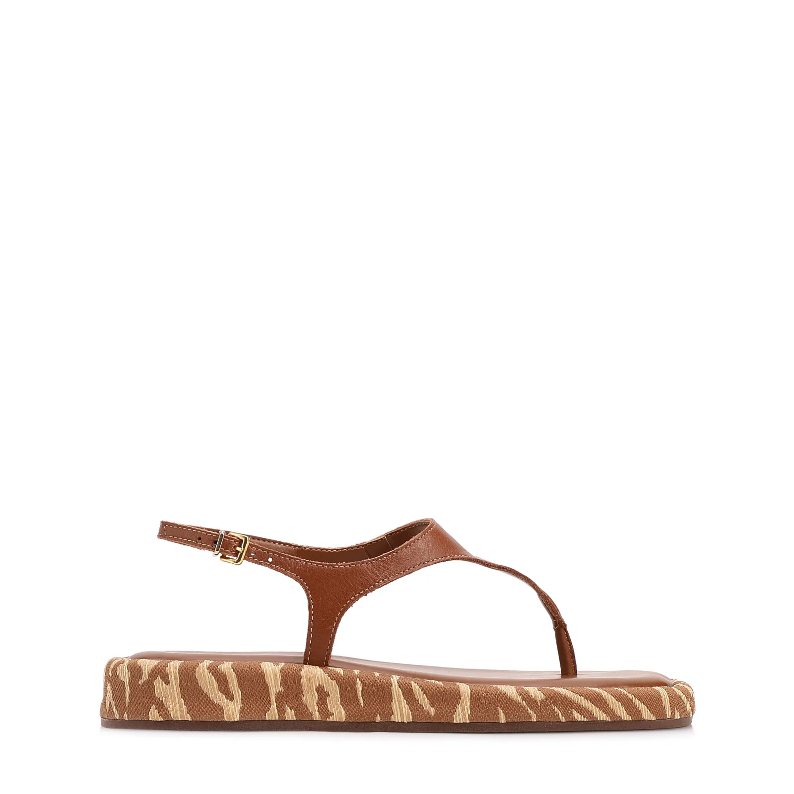 Papete Marrom Claro Couro Animal Print Fivela