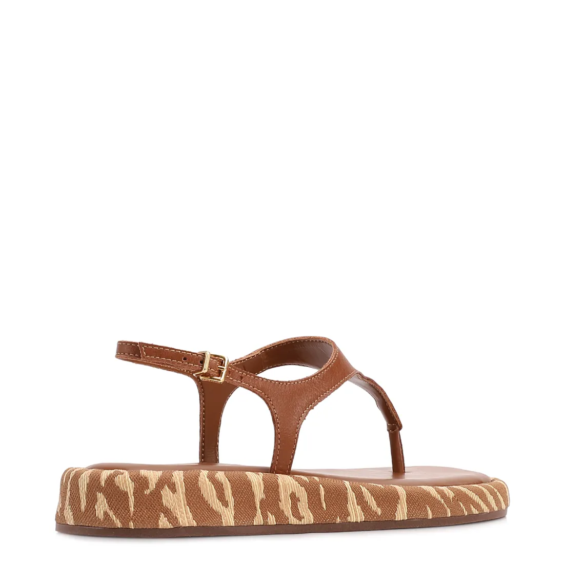 Papete Marrom Claro Couro Animal Print Fivela - foto 4