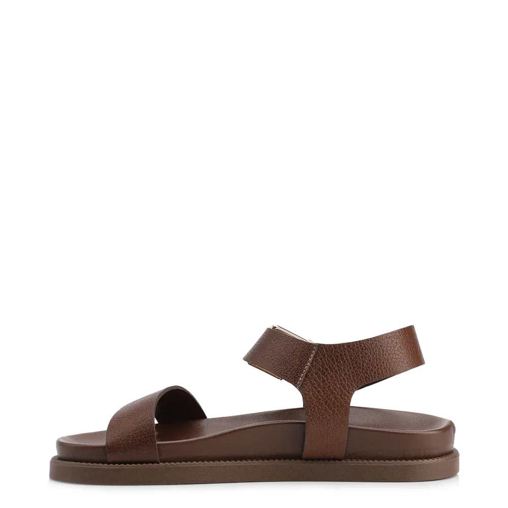 Papete Marrom Couro Antique Maxi Fivela Dourada - imagem 4
