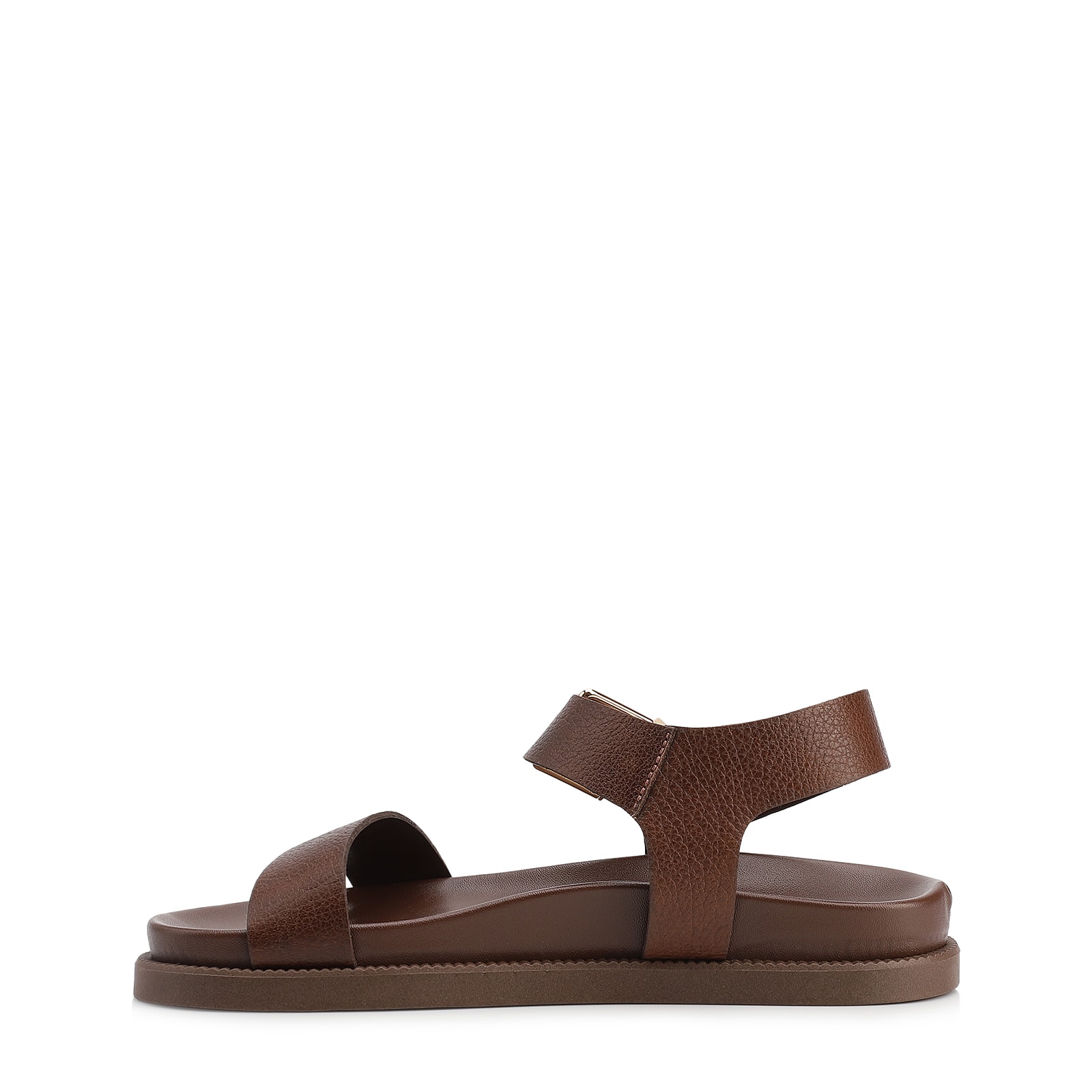Papete Marrom Couro Antique Maxi Fivela Dourada