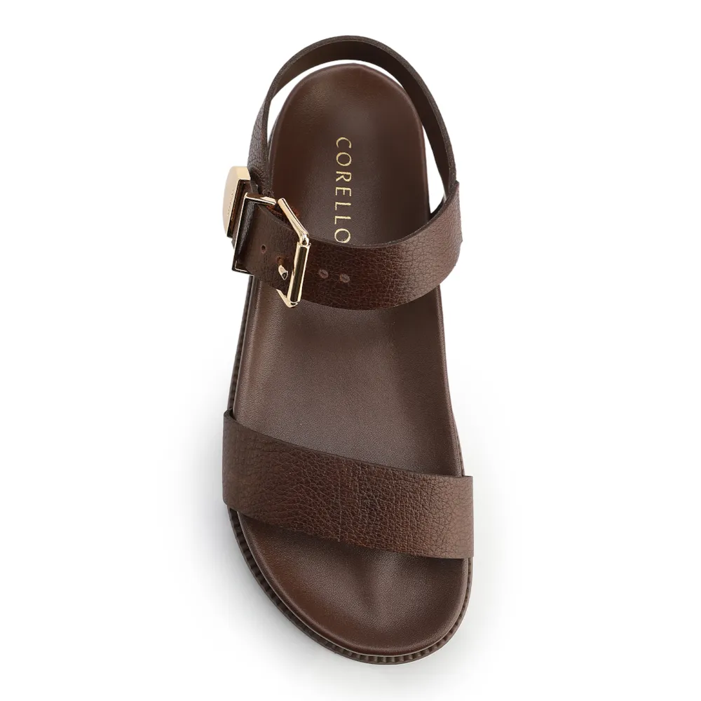 Papete Marrom Couro Antique Maxi Fivela Dourada - imagem 5