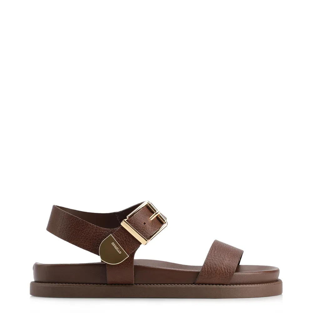 Papete Marrom Couro Antique Maxi Fivela Dourada - imagem 2