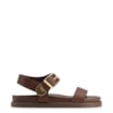 Papete Marrom Couro Antique Maxi Fivela Dourada - imagem 2