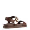 Papete Marrom Couro Antique Maxi Fivela Dourada - imagem 3