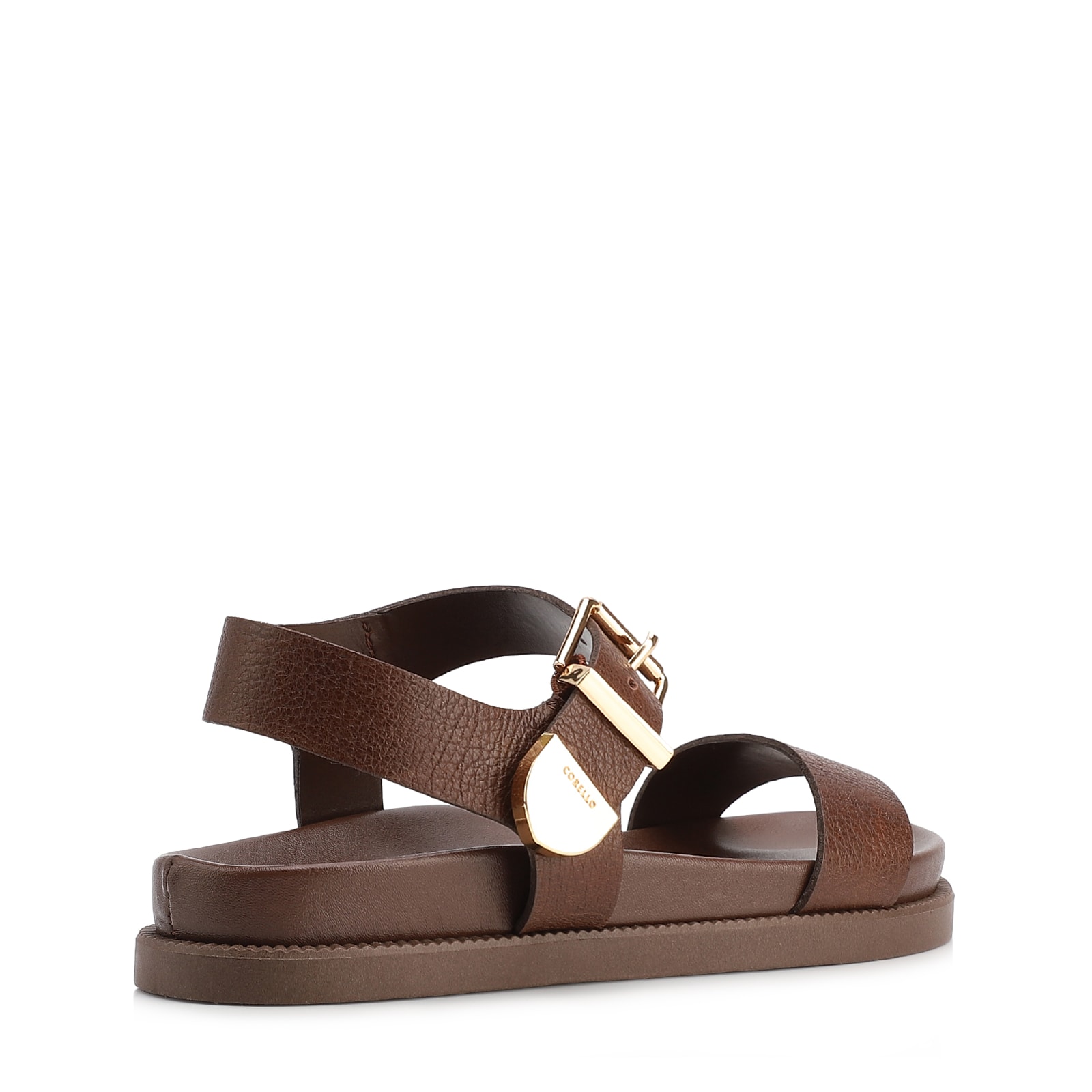Papete Marrom Couro Antique Maxi Fivela Dourada