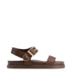 Papete Marrom Couro Antique Maxi Fivela Dourada - imagem 2