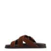 Papete Marrom Couro Nobuck Floater Fivela Dourada - imagem 4