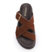 Papete Marrom Couro Nobuck Floater Fivela Dourada - imagem 5