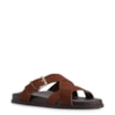 Papete Marrom Couro Nobuck Floater Fivela Dourada - imagem 1