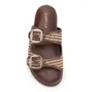 Papete Marrom Ráfia/Alt Tarmada Off White Fivela Dourada - imagem 5