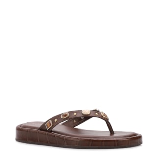 Marrom Salto  latform Alt croco Pedras