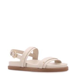 Of White Couro fivela tornozelo