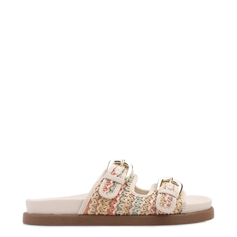 Papete Off White Alt Acabamento Ráfia Multicolor  Fivela - foto 3