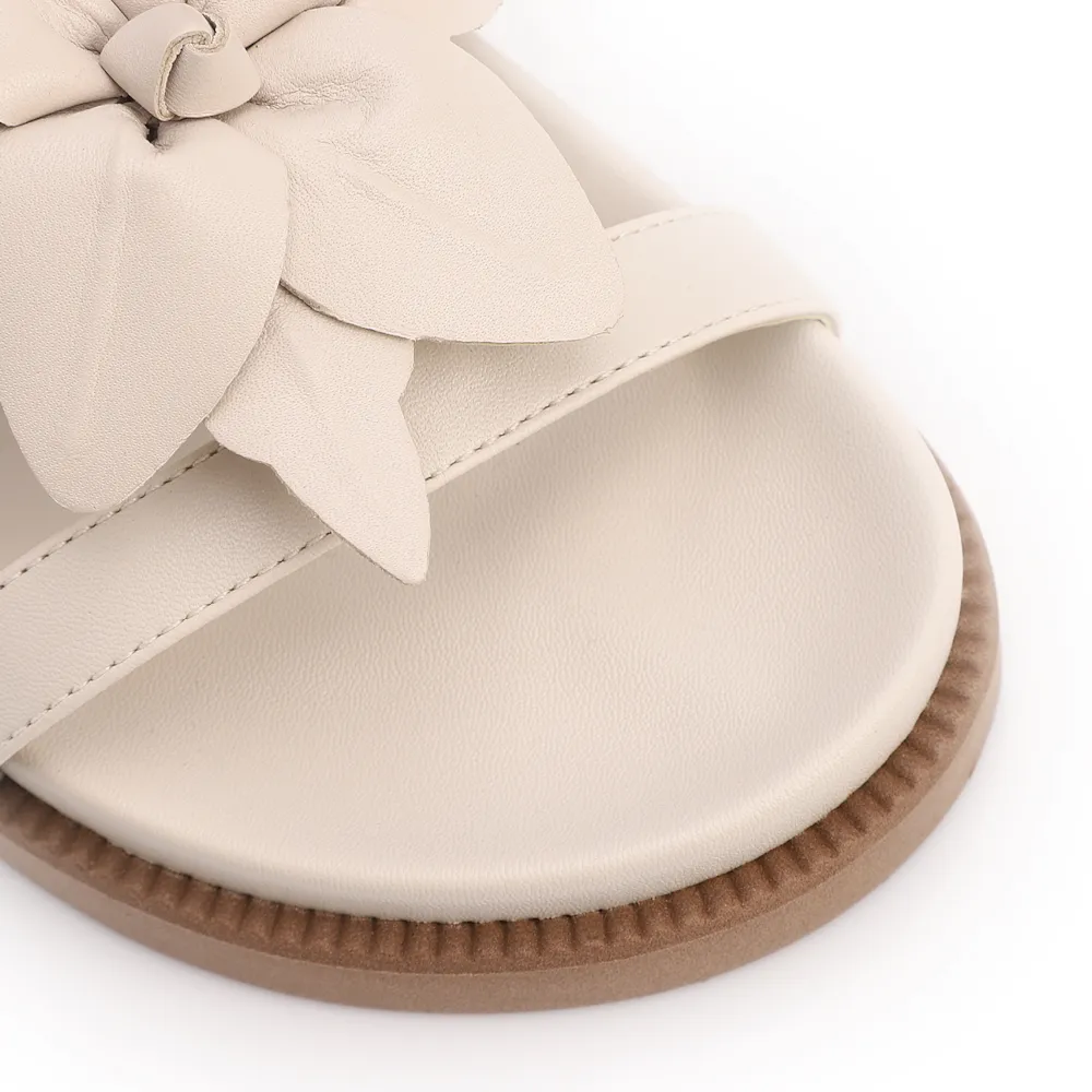 Papete Off White Alt/Couro Aplique Flor - imagem 6