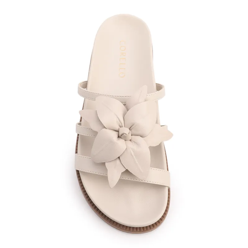 Papete Off White Alt/Couro Aplique Flor - foto 6